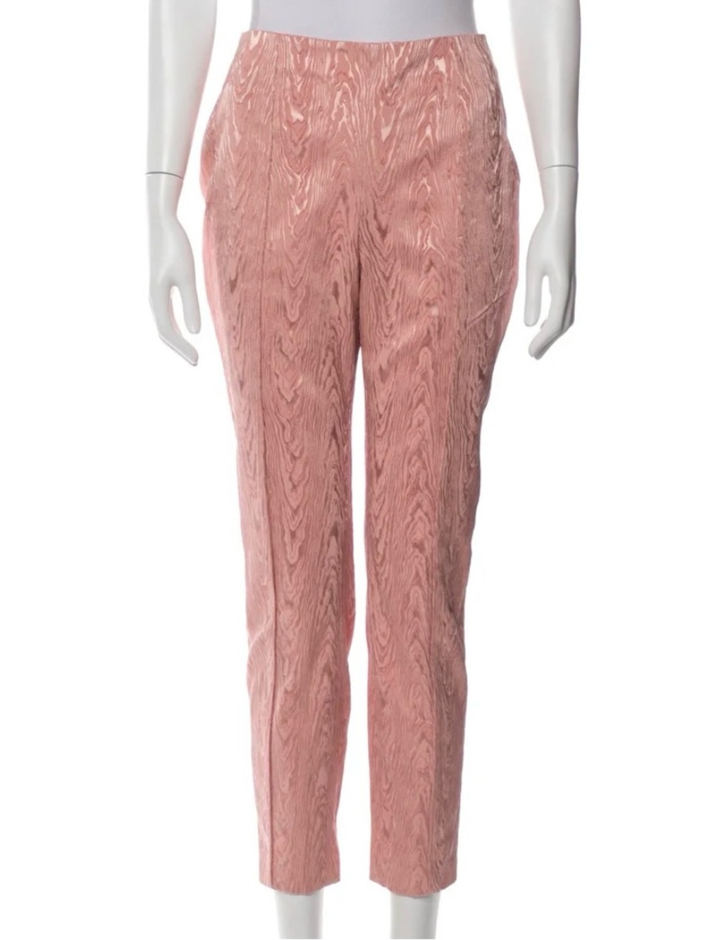 Veronica Beard Pink Marble Print Cropped Pants Size 8 Made in USA